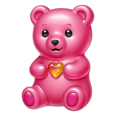 A pink gummy bear sticker