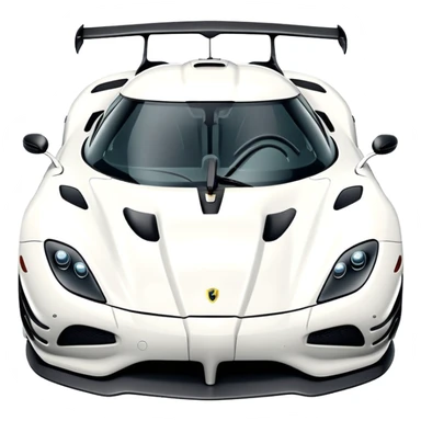 Crea un emoji de un koenisegg agera rs blanco sticker