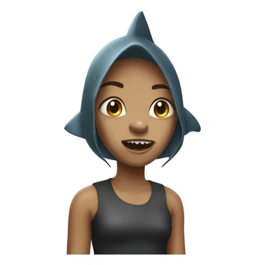 Ugly girl shark sticker