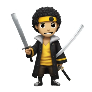 Trafalgar Law with a katana from King of Thieves sticker