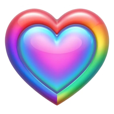heart with a holographic rainbow sticker