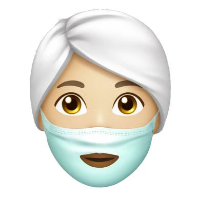 White lady with face mask spa beauty full face relaxing sticker