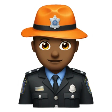 police man in orange clothes and hat sticker