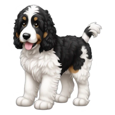 black white f1b bernedoodle slim sticker
