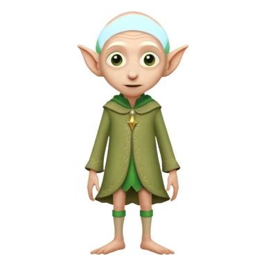 Dobby standing up without hair sticker
