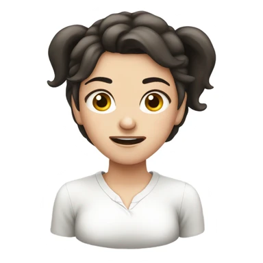 dark hair white girl cringing  sticker