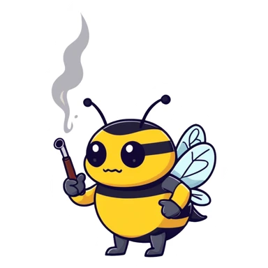 Bumblebee smoking a pipe sticker