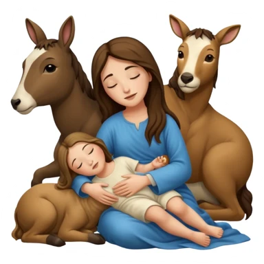 Marie Joseph Jesus et les animaux font tous dodo sticker