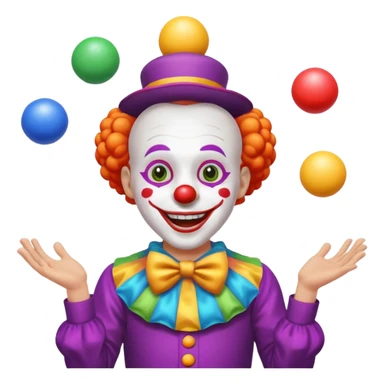 clown juggling colorful balls emoji sticker