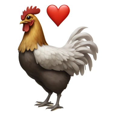 Chicken with a heart sticker