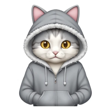 Cat wearing a hoodie sticker
