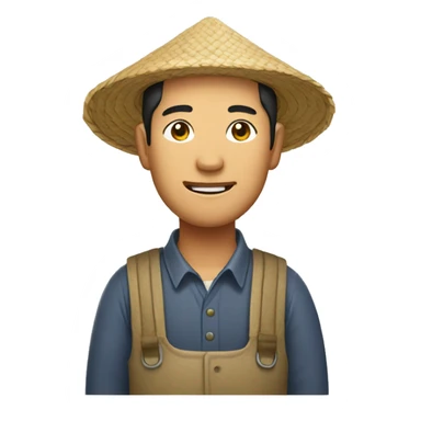 Asian rice farmer sticker