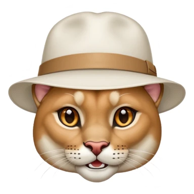 Cougar in white hat sticker