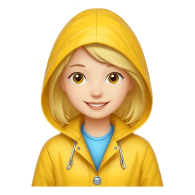 Girl in a yellow rain coat sticker