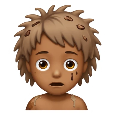 Un enfant avec du caca sur les cheveux sticker