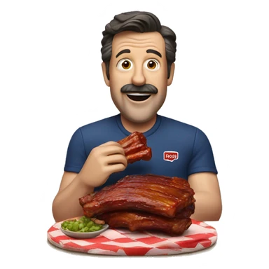 Ted lasso eating bbq ribs sticker