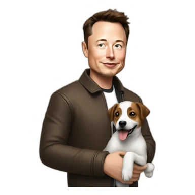 Elon Musk with the Dog sticker