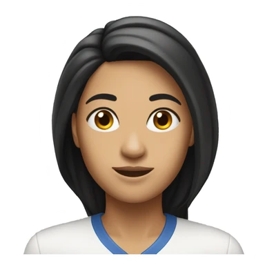 Best Team Player (aka The Glue Award) woman long black hair emoji white background strong emoji sticker