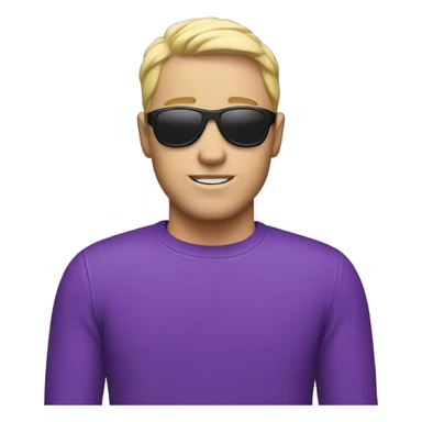 a white guy in a ski mask with a purple shirt  sticker