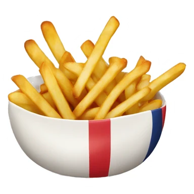 french fries with hotdog in bowl sticker