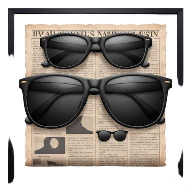 Sunglasses on newspaper sticker