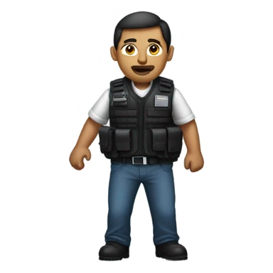man standing full body with stab vest  sticker
