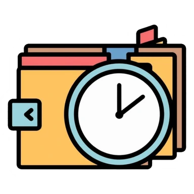 wallet next to a clock sticker