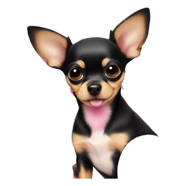 black & tan chihuahua puppy surrounded by pink balloons sticker