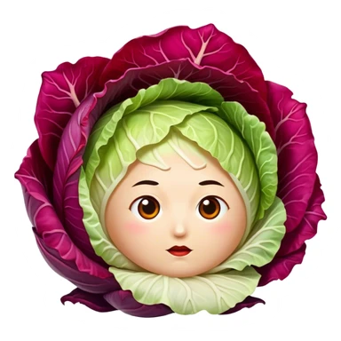 a head of deep red spicy korean style cabbage kimchi sticker