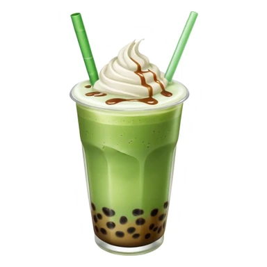 matcha latte with boba and ice without sticks and add a lil coffee  sticker