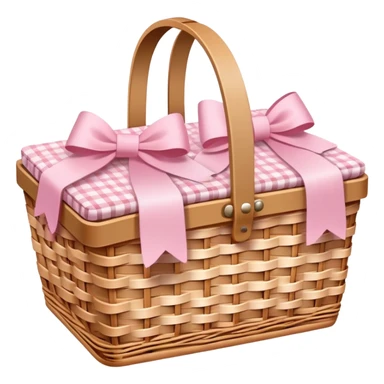 Picnic basket with light pink bows sticker