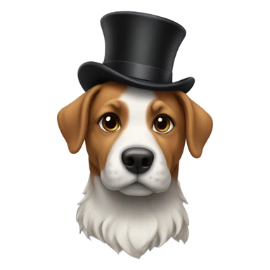 Dog wearing a top hat sticker