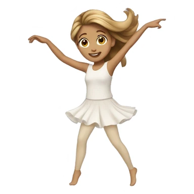 Girl dancing with brown hair with blond highlights  sticker