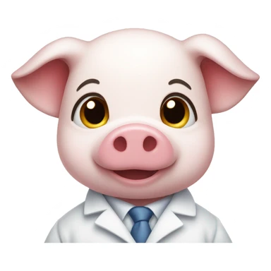 a piglet in white lab coat sticker