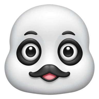 Crea una cría de foca arpa (conocida como whitecoat) descansando sobre el hielo.Es prácticamente una esfera perfecta de pelaje blanco y esponjoso.Tiene ojos oscuros, una nariz negra pequeña y bigotes largos que resaltan sobre su cara clara sticker