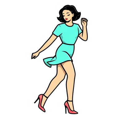 drunk girl on heeals sticker