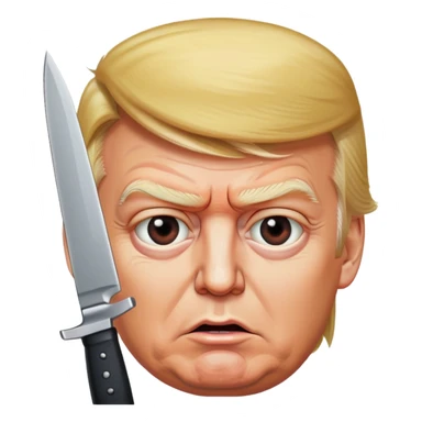 Donald Trump with a knife in his eye sticker