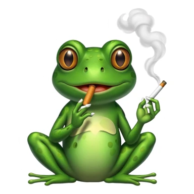 Frog smoking a cigarette  sticker