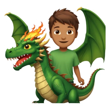 Full sized Dragon with wings and flying, fire from mouth replace girl from boy sticker