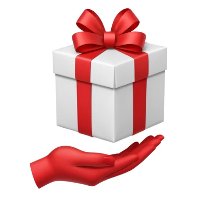 one hand offering a present, simple, clear, no text sticker