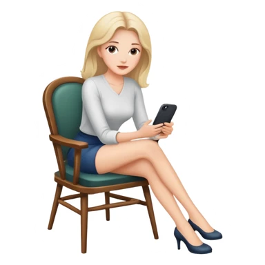 white woman sitting down on a chair sticker