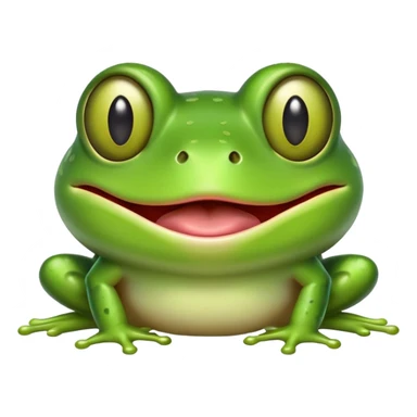 Green frog with its tongue sticking out and cross-eyed, silly expression sticker