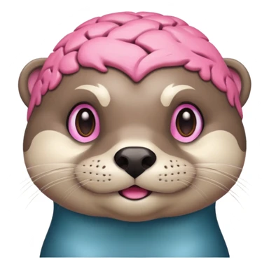 generate an otter with a very big  pink brain, sarcastic sticker