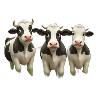 Three cute cows on the field sticker