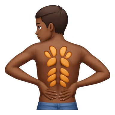 mao nas costas sentindo dor sticker