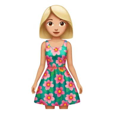 çiçekli elbise sticker