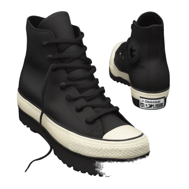Black platform converse platform shoes hike  sticker
