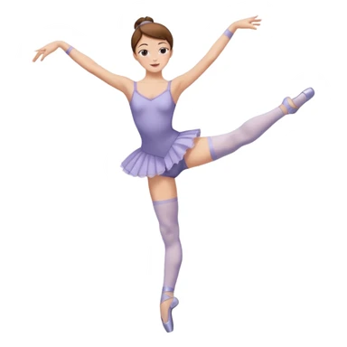 Ballet dancer in over the knee socks, leotard and brown hair sticker