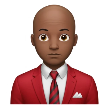 black man Bald with red necktie, red dress, heavy tattoos. sticker