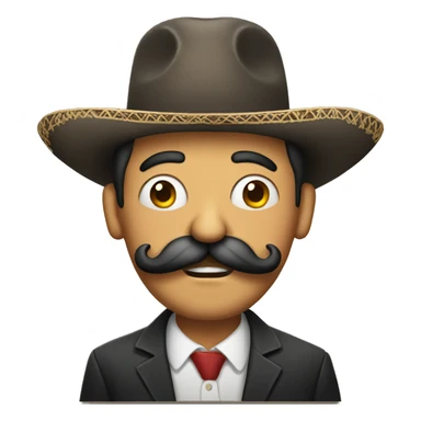 Funny loughing Mexican Person with a big mustache sticker